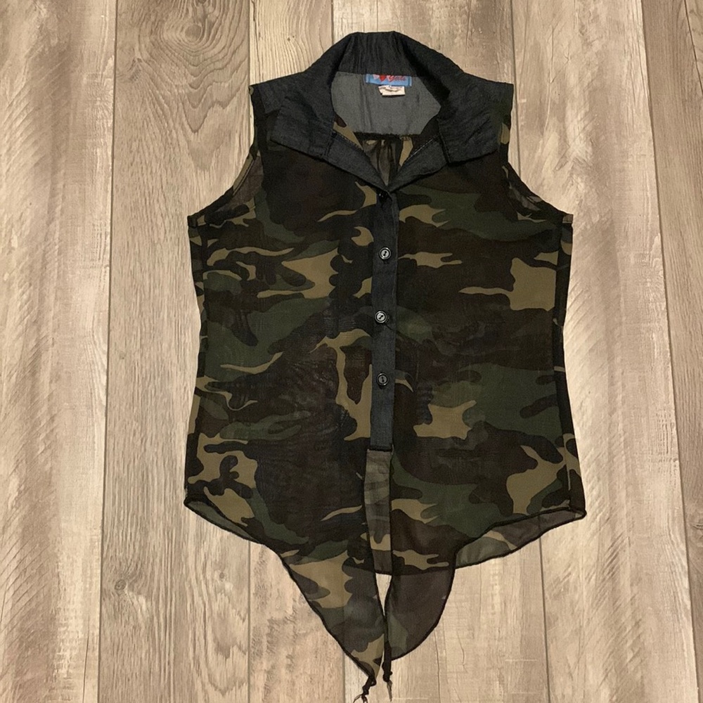 camouflage girls sheer shirt